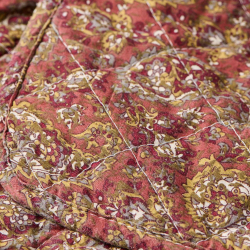 Quilt - M�rkrosa, gr� og gr�nt paisleym�nster