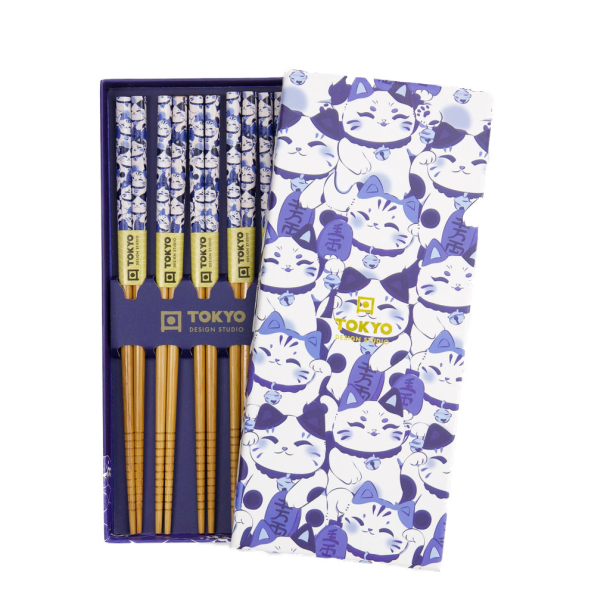 Spisepinde "Lucky Cat" - 5 st