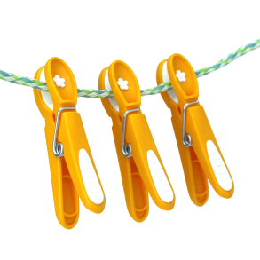 T�jklemme - Orange med hvid blomst