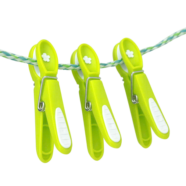 T�jklemme - Limegr�n med hvid blomst