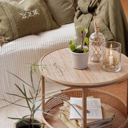 Sidebord rattan - Rund