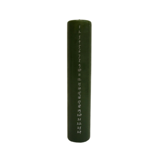 Kalenderlys med s�lvtal - olive