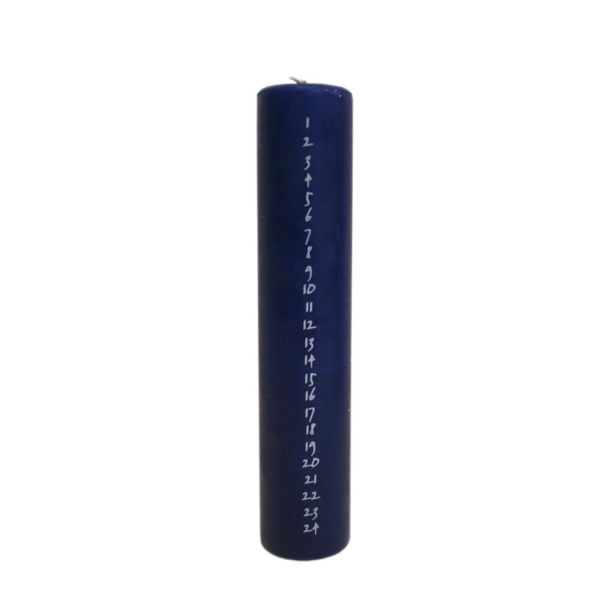 Kalenderlys med lysebl� tal - navy