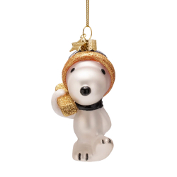 Glasornament "Snoopy" - med ski