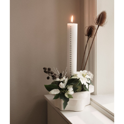 Kalenderlys - hvid - sorte tal