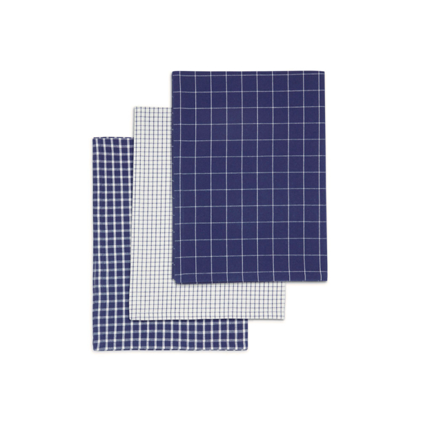 St med 3 viskestykker - midnight blue