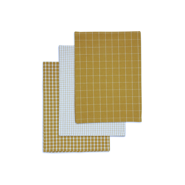 St med 3 viskestykker - Kaki