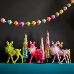 Rensdyr med boa - rosaglitter