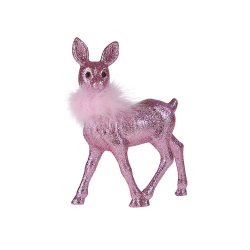 Rensdyr med boa - rosaglitter