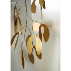 Mistelten antik messing look - 30 cm.