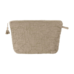 Quiltet toilettaske - taupe