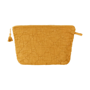 Quiltet toilettaske - mustard