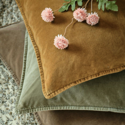 Pudebetr�k velour 50x50 cm. - Ochre green