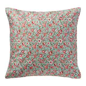 Pudebetr�k 60x60 cm. - m/rustfarvede blomster og gr�nne blade