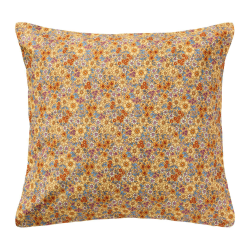 Pudebetr�k 60x60 cm. - m/gule, bl�, orange og lilla blomster