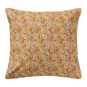 Pudebetr�k 60x60 cm. - m/gule, bl�, orange og lilla blomster