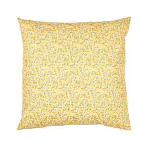 Pudebetrk 60x60 cm. - Gul med blomster
