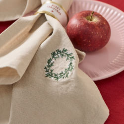 Stofserviet "Tradition" - krans m. hvide br