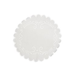 Brdserviet broderet - rund