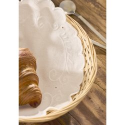 Brdserviet broderet - rund