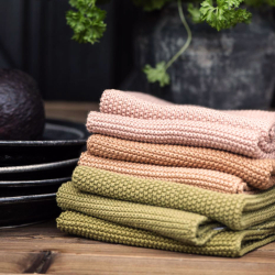 Strikkede karklude - mange farver