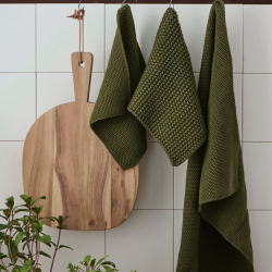 Strikket h�ndkl�de - Olive
