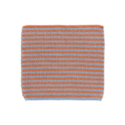Strikket karklud - bl�/orange