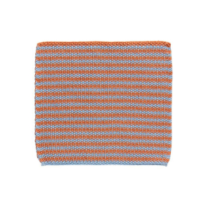 Strikket karklud - bl�/orange