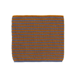 Strikket karklud - bl�/sennepsgul