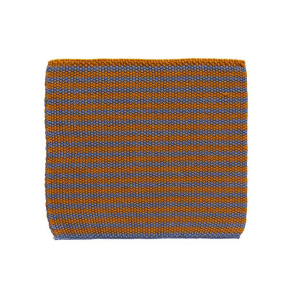 Strikket karklud - bl�/sennepsgul