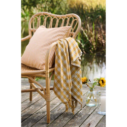 Bomuldsplaid - ternet - gul