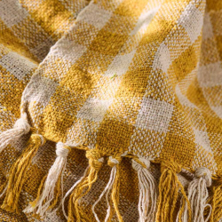 Bomuldsplaid - ternet - gul