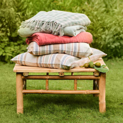 Bomuldsplaid - ternet - gr�n