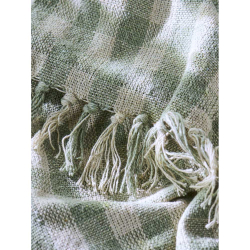 Bomuldsplaid - ternet - gr�n