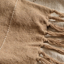 Senget�ppe brun med tynde creme striper
