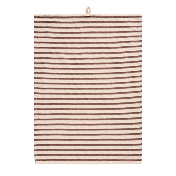 Viskestykke "Eske" - brede brune striber