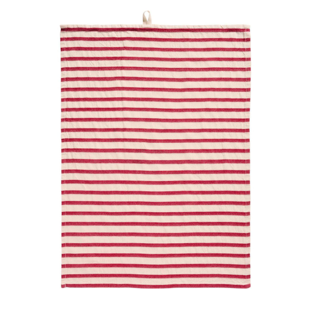 Viskestykke "Eske" - brede rde striber