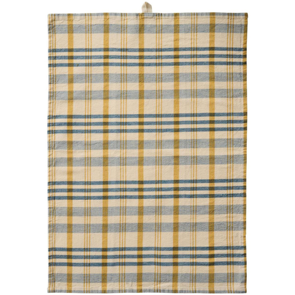 Viskestykke "Mikkel" - natur m. bl�/sennepsgule striber