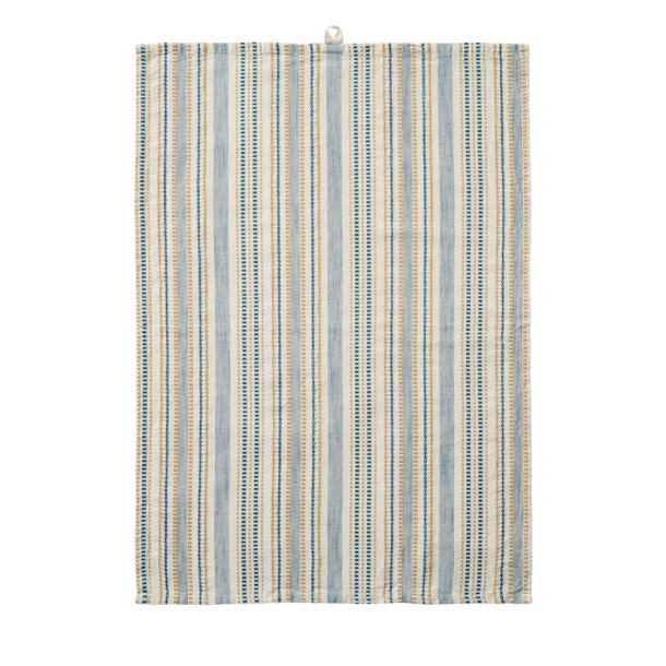 Viskestykke "Celine" - Bl/beige indvvet mnster