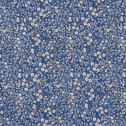 Viskestykke "Paula" - m�rkebl�/m. blomster