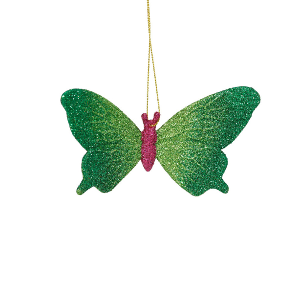 Ornament "sommerfugl" - grn/pink