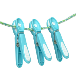 T�jklemme - turkis med hvid blomst