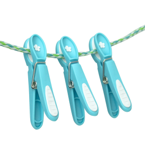 T�jklemme - turkis med hvid blomst