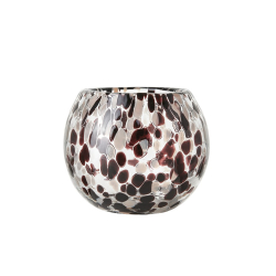 Fyrfadstage "Party" 13 cm. - brun