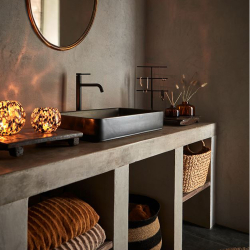 Fyrfadstage "Party" 13 cm. - brun