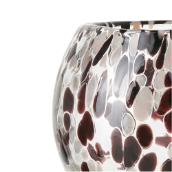 Fyrfadstage "Party" 13 cm. - brun