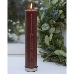 Kalenderlys m. pr�gede tal - Hazelnut