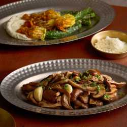 Ovalt serveringsfad i struktureret st�l