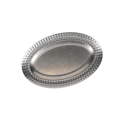 Ovalt serveringsfad i struktureret st�l