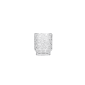 Vandglas i klart glas med blomstret relief m�nster
